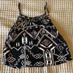 Billabong Black and White Printed Tank Top